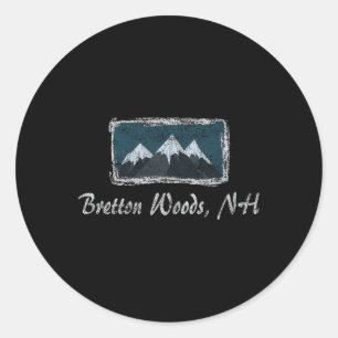 Sticker Rond Bretton Woods vintage New Hampshire ski de fond hi