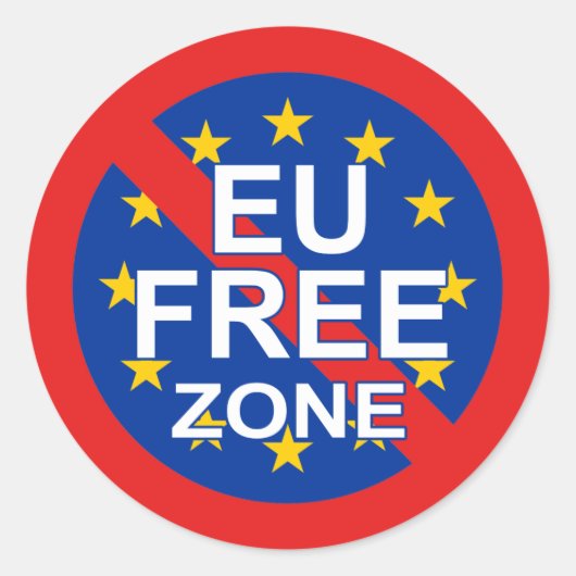 Sticker Rond Brexit - Les partisans du Leave, EU Free Zone (Devant)