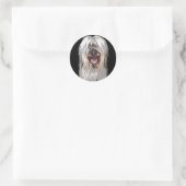 Sticker Rond Briard souriant (Sac)