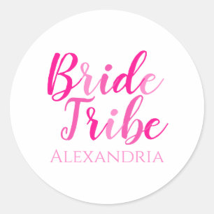 Sticker Rond Bribe Tribe Bachelorette Party Hot rose