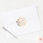 Sticker Rond Bridal Shower Bride to Bee Wildflower Ivory (Enveloppe)