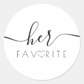 Sticker Rond Bridal Shower Her Favorite (Devant)
