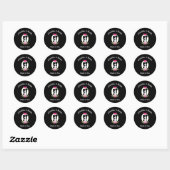 Sticker Rond Bride and Groom Silhouettes with Names (Feuille)