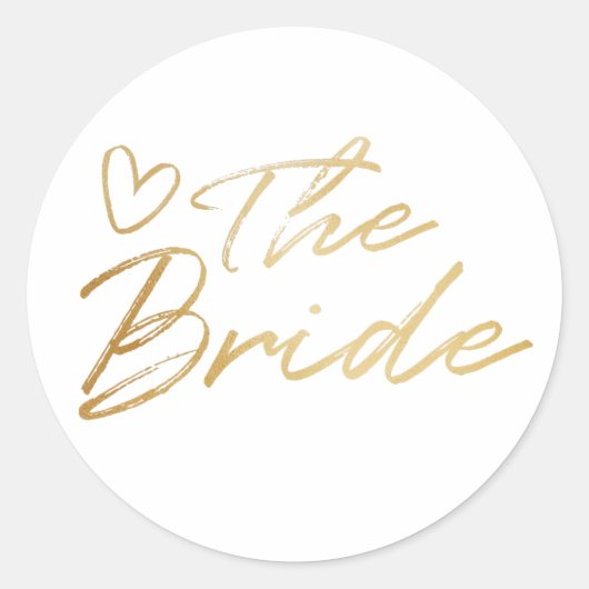 Sticker Rond Bride - Baguette de fausse feuille d'or (Devant)