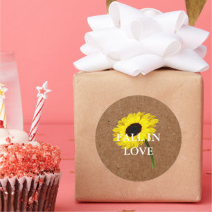 Sticker Rond Bride Co Rustic Bride Tournesol Douche Party