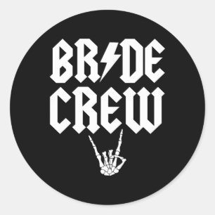 Sticker Rond Bride Crew Rock N Roll Gothique Halloween Cheloret
