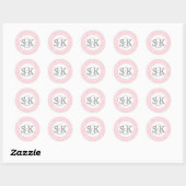 Sticker Rond Bride Groom initiales enveloppe monogramme sceau r (Feuille)