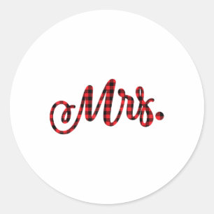 Sticker Rond Bride Groom M. Mme Christmas Mariage Coup d'équipe