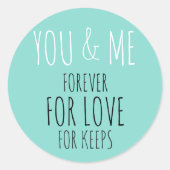 Sticker Rond Bride Groom You & Me Mariage Suite Douche Party (Devant)