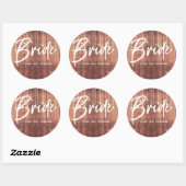 Sticker Rond Bride Lace bois texture lumières à cordes rustique (Feuille)
