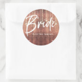 Sticker Rond Bride Lace bois texture lumières à cordes rustique (Sac)