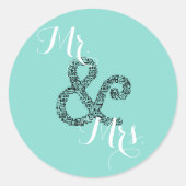 Sticker Rond BRIDE Mariage d'automne M & Mme Shower Party (Devant)