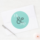 Sticker Rond BRIDE Mariage d'automne M & Mme Shower Party (Enveloppe)