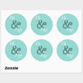Sticker Rond BRIDE Mariage d'automne M & Mme Shower Party (Feuille)