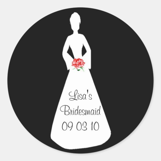 Sticker Rond Bride Silhouette I (Devant)
