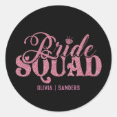 Sticker Rond Bride Squad Bright Pink (Devant)