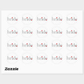 Sticker Rond Bride texte gris (Feuille)