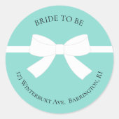 Sticker Rond Bride To Be Mariage Suite Adresse de retour (Devant)