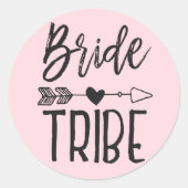 Sticker Rond Bride Tribe | Nom personnalisé Mariage (Devant)
