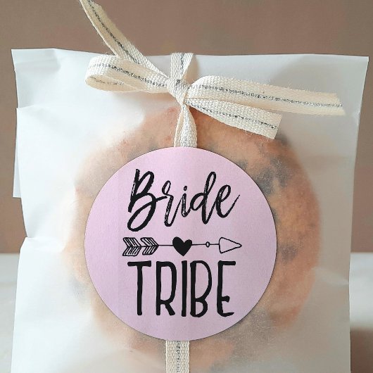 Sticker Rond Bride Tribe | Nom personnalisé Mariage