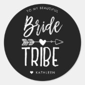 Sticker Rond Bride Tribe | Nom personnalisé Mariage (Devant)