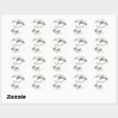 Sticker Rond Bridesmaid Cadeaux Roses Blanches Thème Personnali (Feuille)
