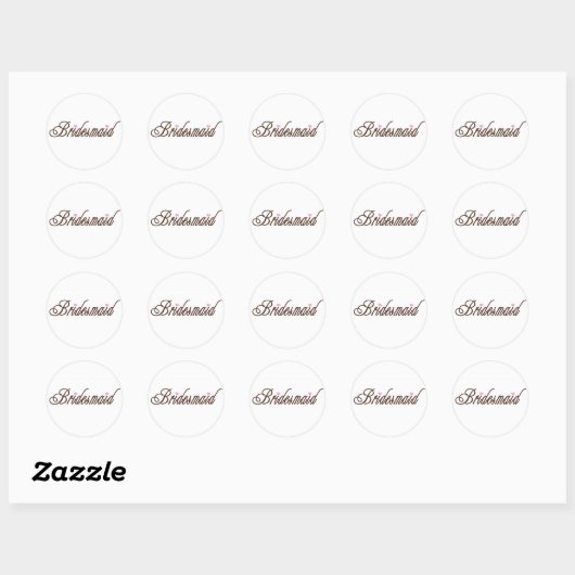 Sticker Rond Bridesmaid Classy Browns (Feuille)
