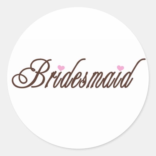 Sticker Rond Bridesmaid Classy Browns (Devant)