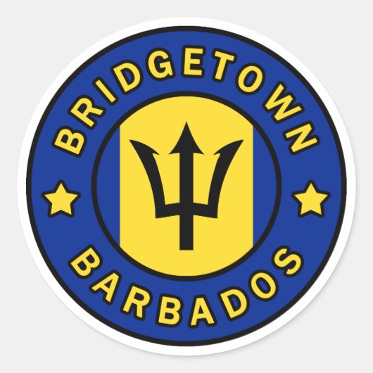Sticker Rond Bridgetown Barbade (Devant)