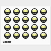 Sticker Rond Brie Mine Funny Cheese Pun Dark BG (Feuille)