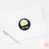 Sticker Rond Brie Mine Funny Cheese Pun Dark BG (Enveloppe)