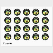 Sticker Rond Brie-rex Fromage drôle TRex Pun Dark BG (Feuille)