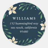 Sticker Rond Bright Boughs | Adresse de retour de Noël (Devant)