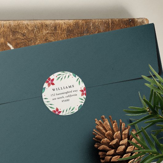 Sticker Rond Bright Boughs | Adresse de retour de Noël