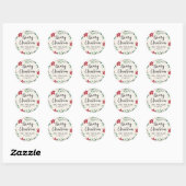 Sticker Rond Bright Boughs | Joyeux Noël personnalisé (Feuille)