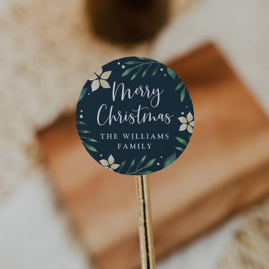Sticker Rond Bright Boughs | Joyeux Noël personnalisé