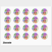 Sticker Rond Bright faux Holo Trendy Merci Média Insertion (Feuille)
