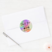 Sticker Rond Bright faux Holo Trendy Merci Média Insertion (Enveloppe)