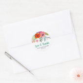 Sticker Rond Bright Floral Love and Thanks Baby shower (Enveloppe)