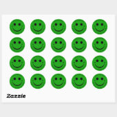 Sticker Rond Bright Green Happy Face Anniversaire (Feuille)