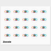 Sticker Rond Bright infinity with rainbow butterfly (Feuille)