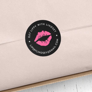 Sticker Rond Bright Kiss Distributeur de produits Lip