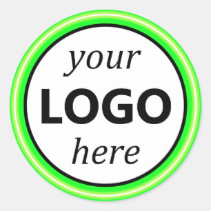 Sticker Rond Bright Light Green Neon Your Circle Logo Image Pic