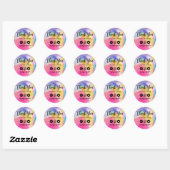 Sticker Rond Bright Paint Splatter Merci tendance Média (Feuille)