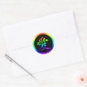 Sticker Rond Bright Rainbow Love Kanji (Enveloppe)