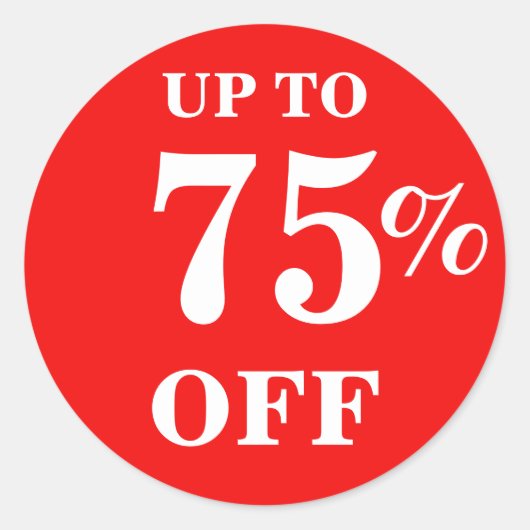 Sticker Rond Bright Red Jusqu'À 75% DE BON (Devant)