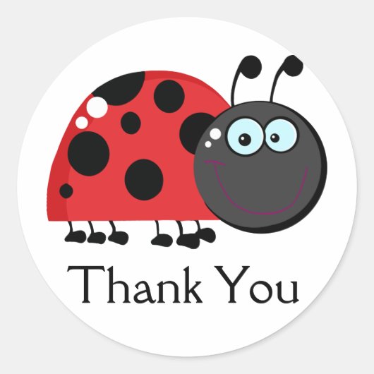 Sticker Rond Bright Red Lady Bug (Devant)