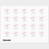 Sticker Rond Bright Red manuscrit personnalisé Graduation (Feuille)