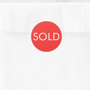 Sticker Rond Bright Red Modern Typographie personnalisée vendue