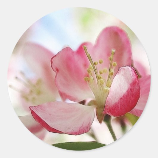 Sticker Rond Bright Spring Apple Blossings (Devant)